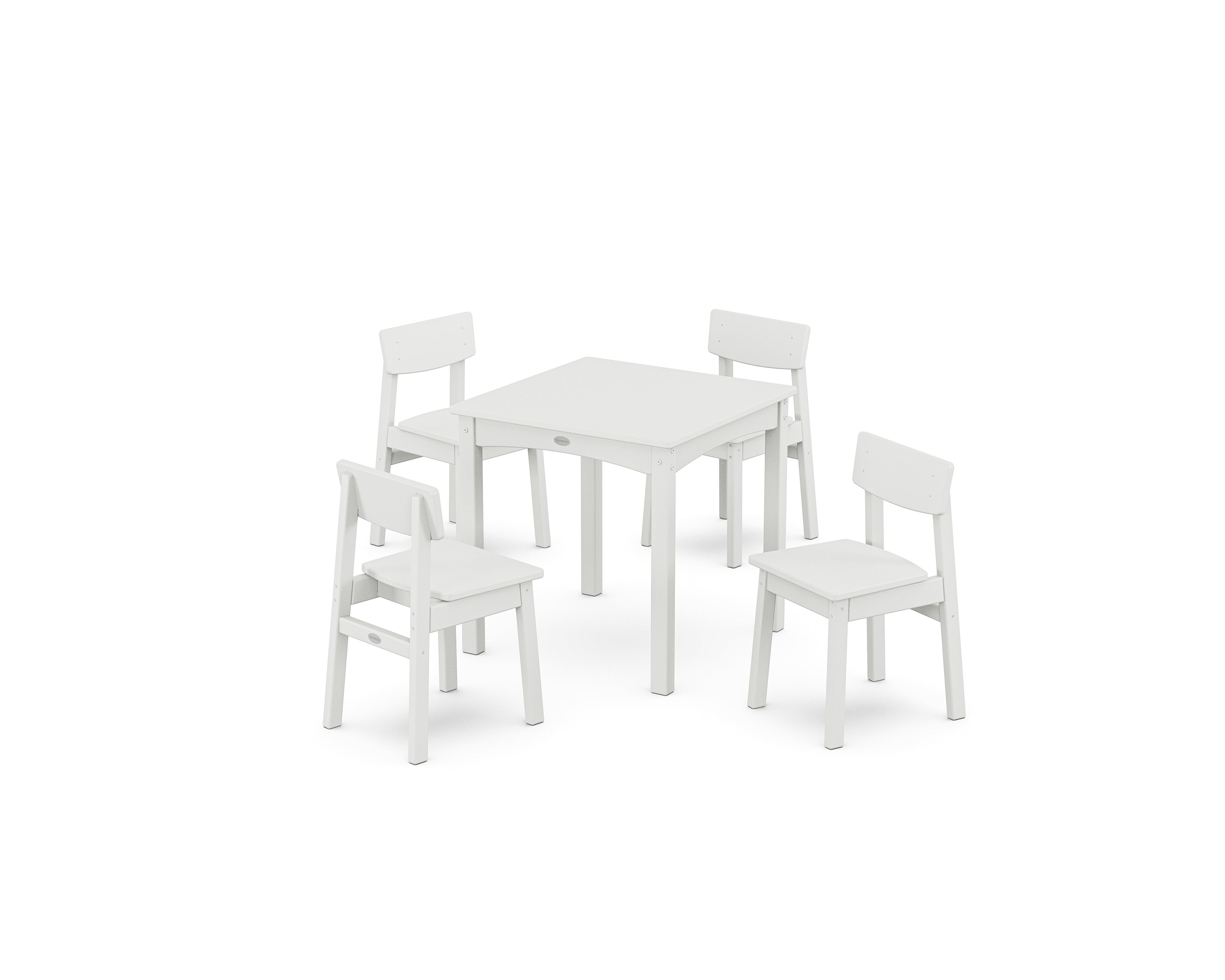 POLYWOOD® Modern Studio Kids 5-Piece Dining Set in White