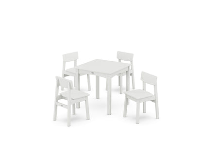 POLYWOOD® Modern Studio Kids 5-Piece Dining Set in White