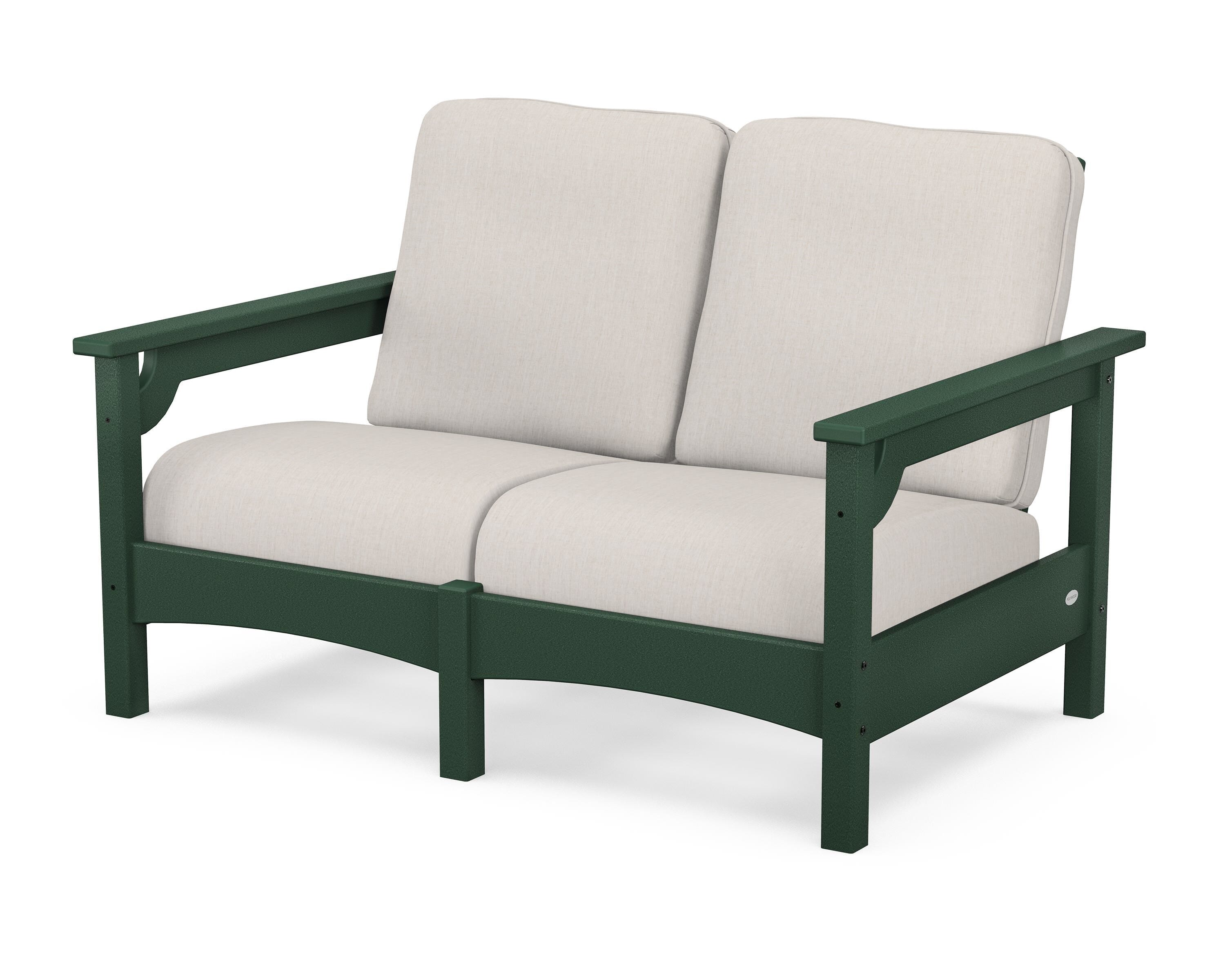 POLYWOOD® Club Loveseat in Green / Cast Ash
