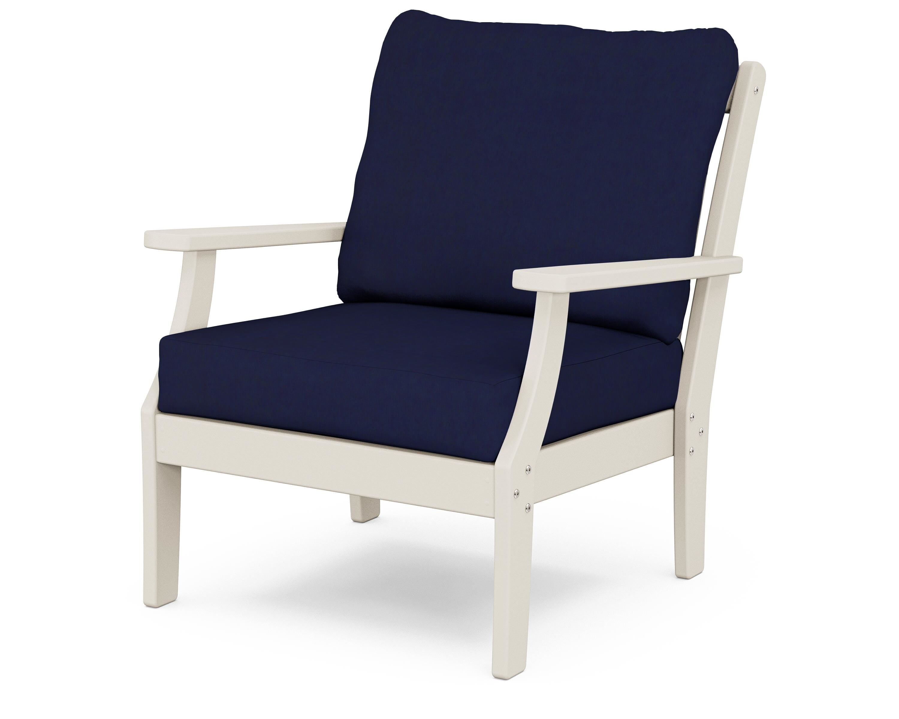 POLYWOOD® Braxton Deep Seating Chair in Sand / Navy