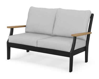POLYWOOD® Braxton Deep Seating Loveseat in Black / Natural / Granite