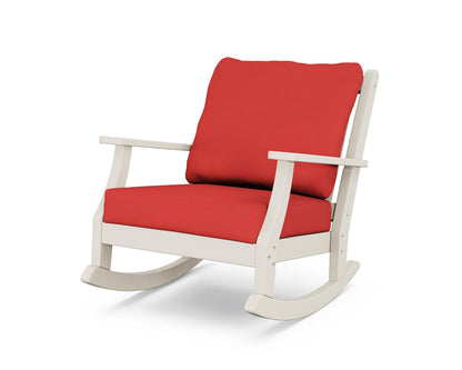 Country Living Wovendale Deep Seating Rocking Chair in Sand / Crimson Linen