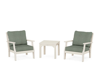 Martha Stewart by POLYWOOD® Chinoiserie 3-Piece Deep Seating Set in Sand / Cast Sage