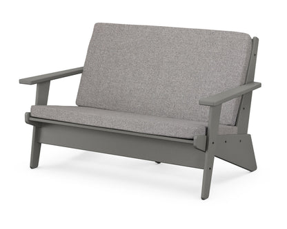 POLYWOOD® Riviera Modern Lounge Loveseat in Slate Grey / Grey Mist