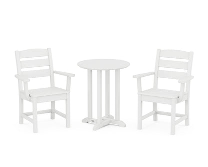 POLYWOOD® Lakeside 3-Piece Round Bistro Dining Set in White