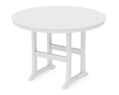 POLYWOOD® Nautical Trestle 60" Round Bar Table in White