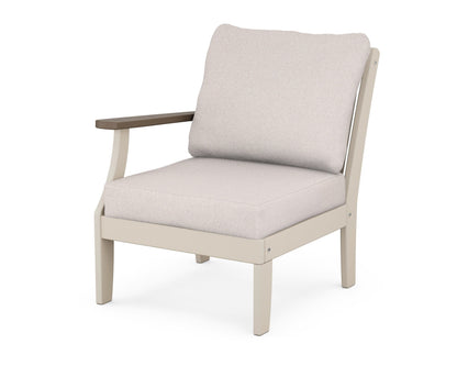 POLYWOOD® Braxton Modular Left Arm Chair in Sand / Kona / Dune Burlap