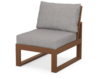 Unbranded Modular Armless Chair in Teak / Grey Mist