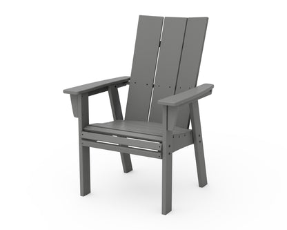 POLYWOOD® Modern Curveback Adirondack Dining Chair in Slate Grey