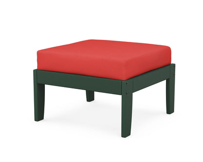 Unbranded Modular Ottoman - Classic in Green / Crimson Linen