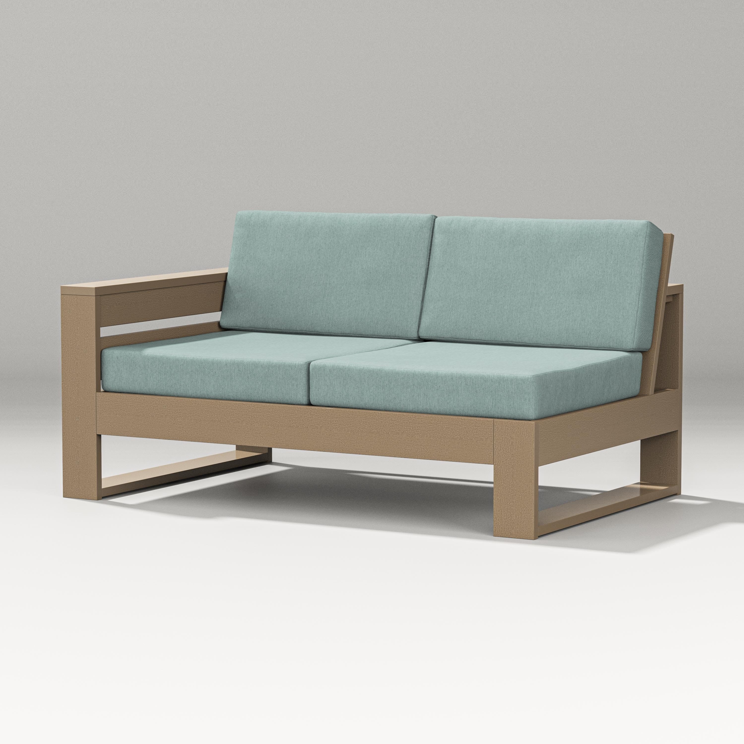 PW Designer Series Latitude Modular Left Arm Loveseat in Vintage Sahara / Glacier Spa