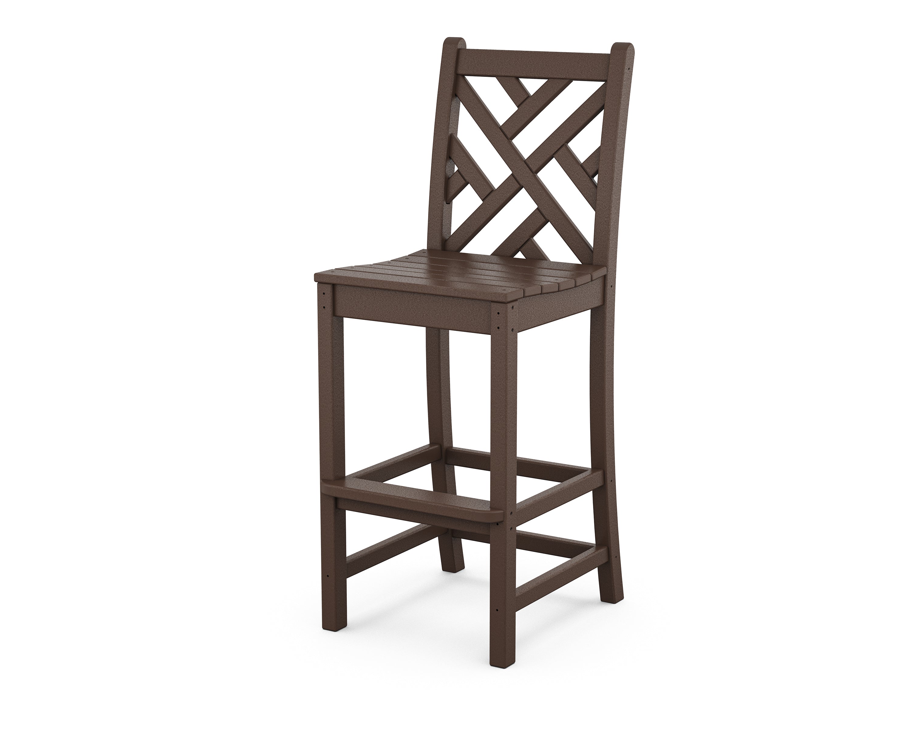 POLYWOOD® Chippendale Bar Side Chair in Mahogany