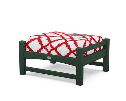 POLYWOOD® Club Ottoman in Green / Trellis Crimson