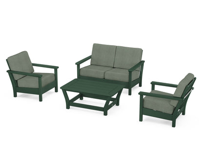 POLYWOOD® Harbour 4-Piece Deep Seating Set in Green / Cast Sage