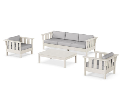 Martha Stewart by POLYWOOD® Acadia 4-Piece Deep Seating Set with Sofa in Sand / Granite
