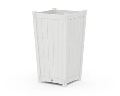 POLYWOOD® Vineyard Large Tapered Square Tall Planter Box in White