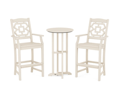 Martha Stewart by POLYWOOD® Chinoiserie 3-Piece Farmhouse Bar Set in Sand