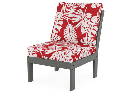 POLYWOOD® Vineyard Modular Armless Chair in Slate Grey / Leaf Crimson