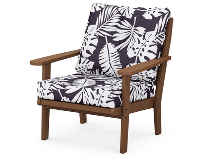 POLYWOOD® Lakeside Deep Seating Chair in Teak / Leaf Navy