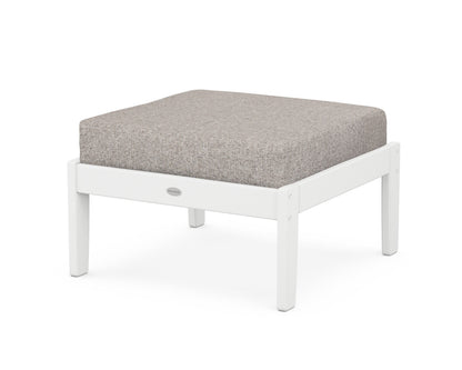 POLYWOOD® Braxton Deep Seating Ottoman in White / Weathered Tweed