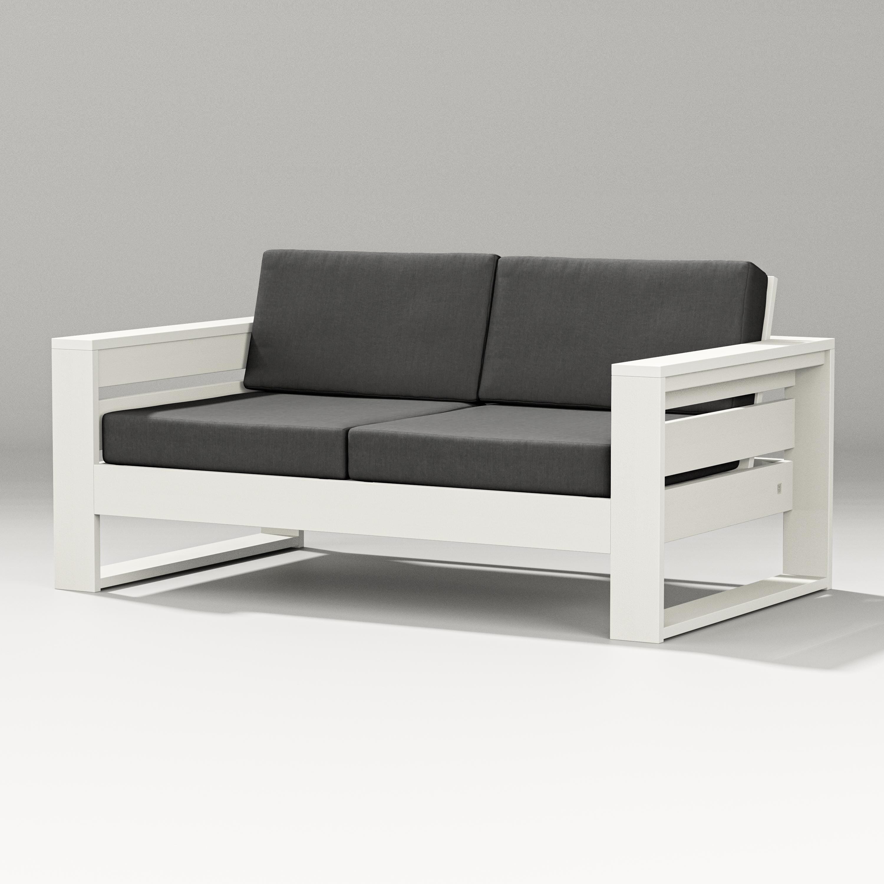 PW Designer Series Latitude Loveseat in Vintage White / Spectrum Carbon
