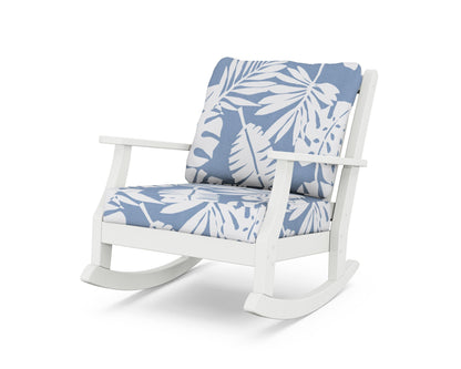 Country Living Wovendale Deep Seating Rocking Chair in White / Leaf Sky Blue
