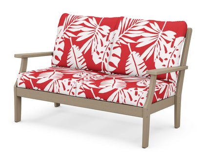 POLYWOOD® Braxton Deep Seating Loveseat in Vintage Sahara / Leaf Crimson