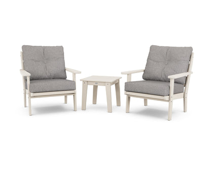 POLYWOOD® Lakeside 3-Piece Deep Seating Chair Set in Sand / Grey Mist