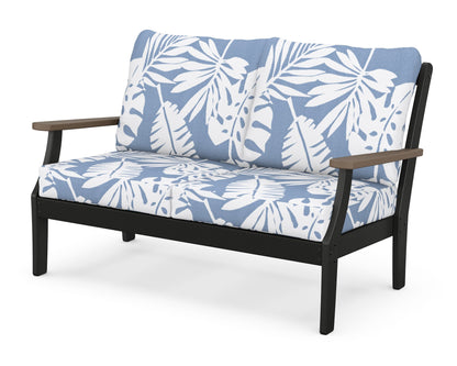 POLYWOOD® Braxton Deep Seating Loveseat in Black / Kona / Leaf Sky Blue
