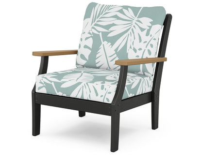 POLYWOOD® Braxton Deep Seating Chair in Black / Natural / Leaf Glacier Spa