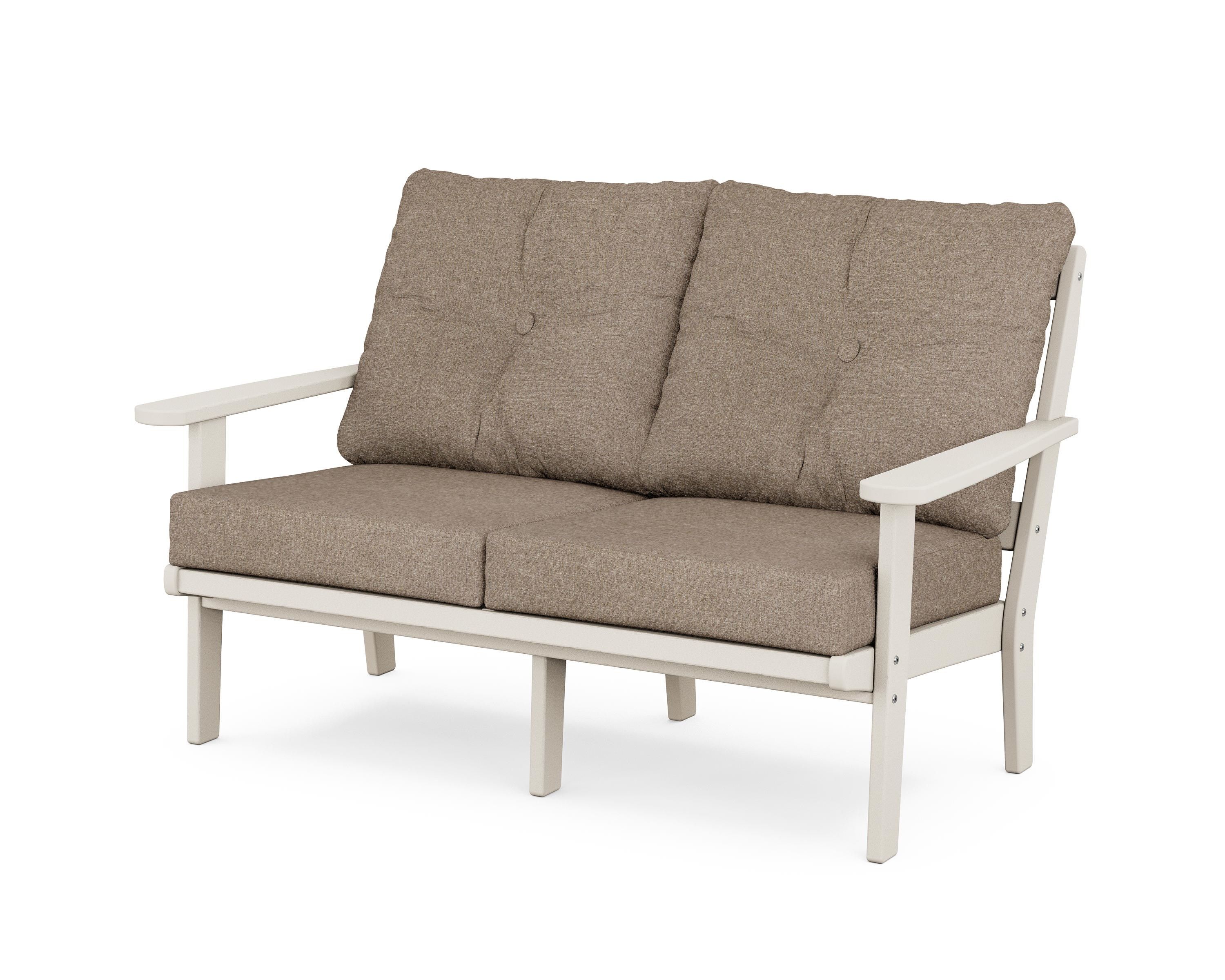 POLYWOOD® Mission Deep Seating Loveseat in Sand / Spiced Burlap
