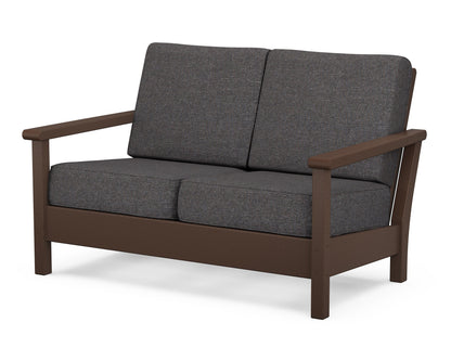 POLYWOOD® Harbour Deep Seating Loveseat in Mahogany / Ash Charcoal