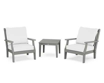 Country Living Wovendale 3-Piece Deep Seating Set in Slate Grey / Natural