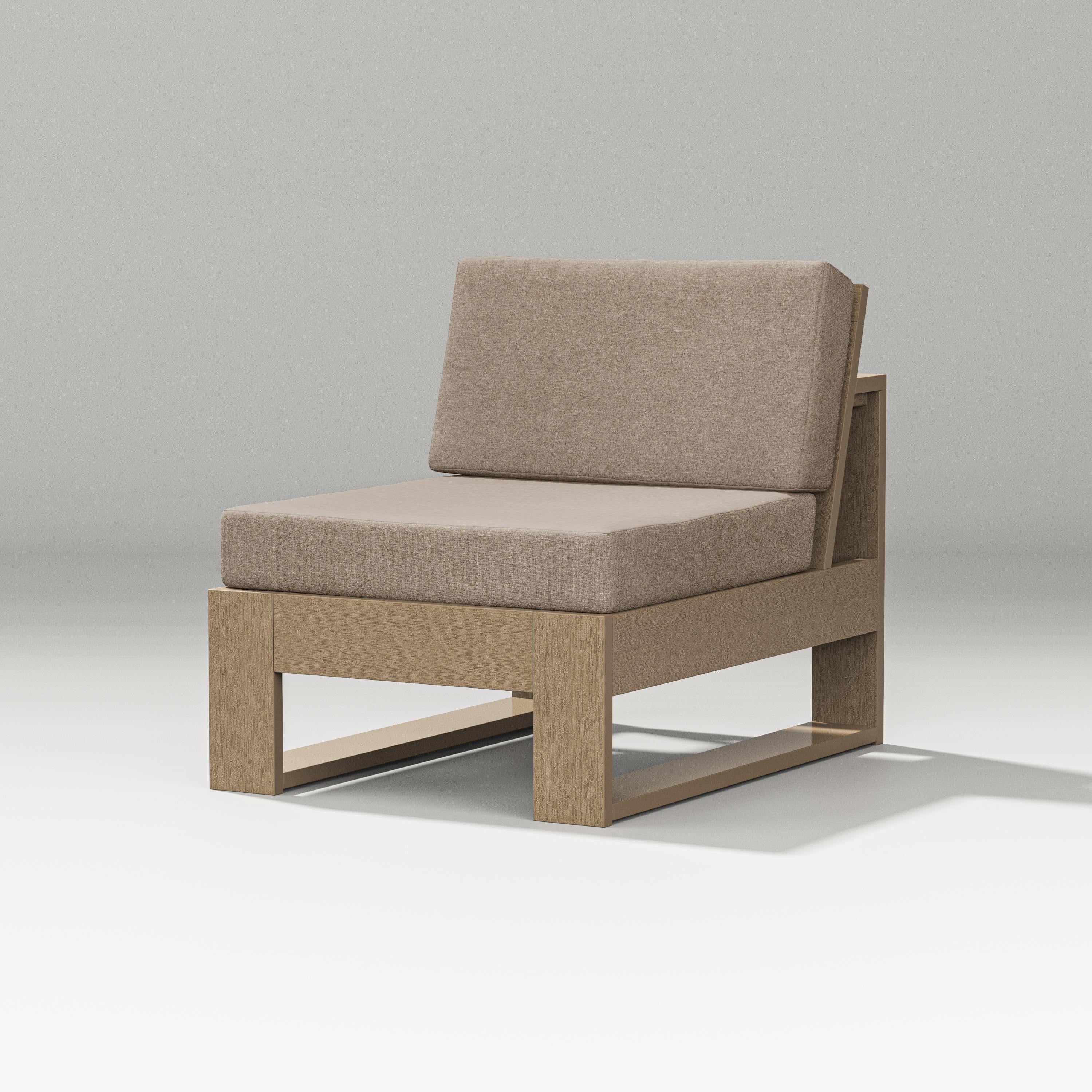 PW Designer Series Latitude Modular Armless Chair in Vintage Sahara / Spiced Burlap