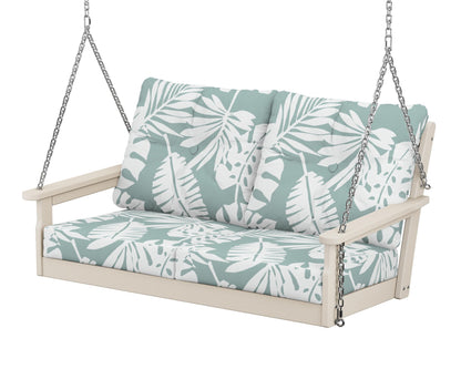 POLYWOOD® Vineyard Deep Seating Swing in Sand / Leaf Glacier Spa