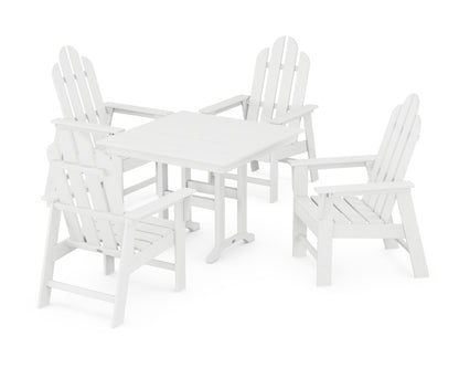 POLYWOOD® Long Island 5-Piece Farmhouse Dining Set in White