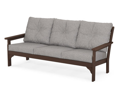 POLYWOOD® Vineyard Deep Seating Sofa in Mahogany / Grey Mist