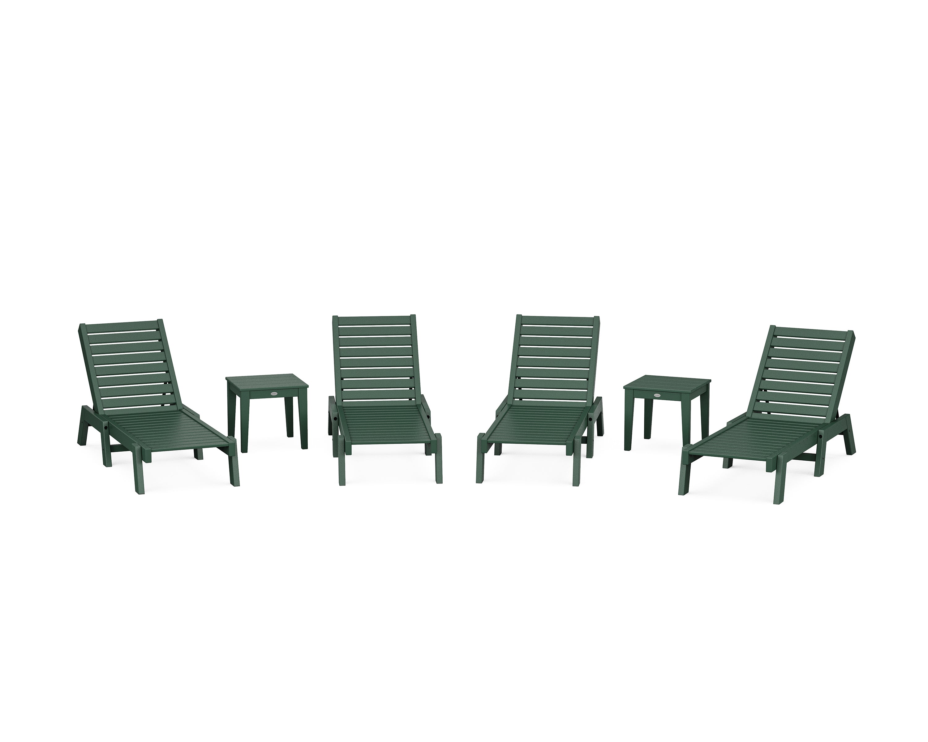 POLYWOOD® Captain Chaise 6-Piece Set in Green