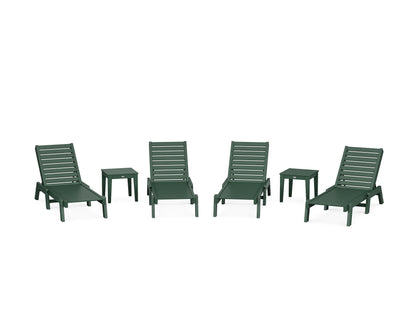 POLYWOOD® Captain Chaise 6-Piece Set in Green