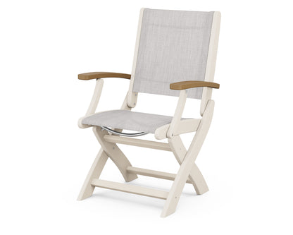 POLYWOOD® Coastal Folding Chair in Sand / Natural / Parchment Sling