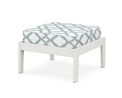 Unbranded Deep Seating Ottoman in White / Trellis Glacier Spa
