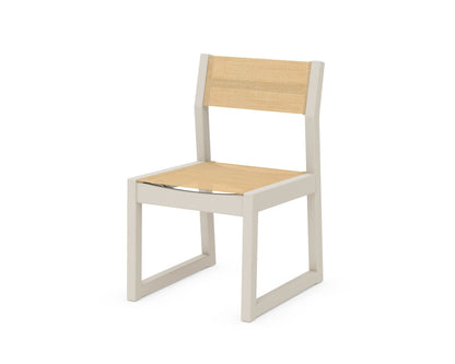 POLYWOOD® EDGE Sling Dining Side Chair in Sand / Dupioni Apricot Sling