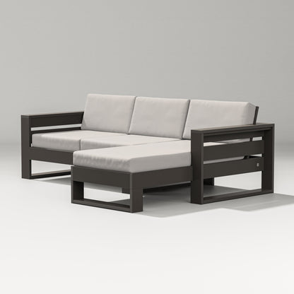 PW Designer Series Latitude Right Chaise Sectional in Vintage Coffee / Cast Ash