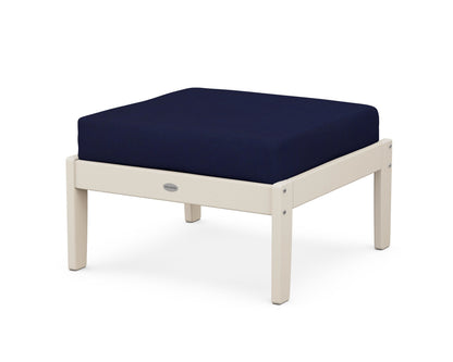 POLYWOOD® Braxton Deep Seating Ottoman in Sand / Navy
