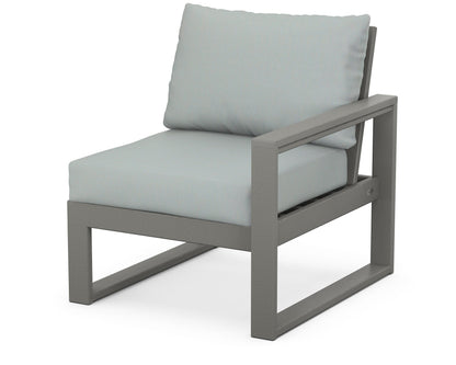 POLYWOOD® EDGE Modular Right Arm Chair in Slate Grey / Spa