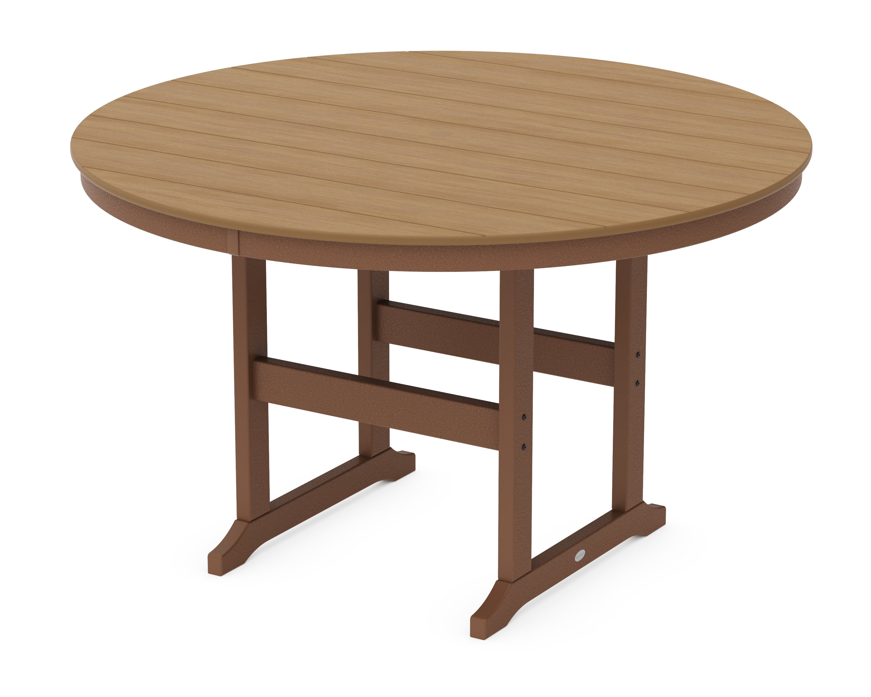 POLYWOOD® 60" Round Farmhouse Counter Table in Teak / Natural