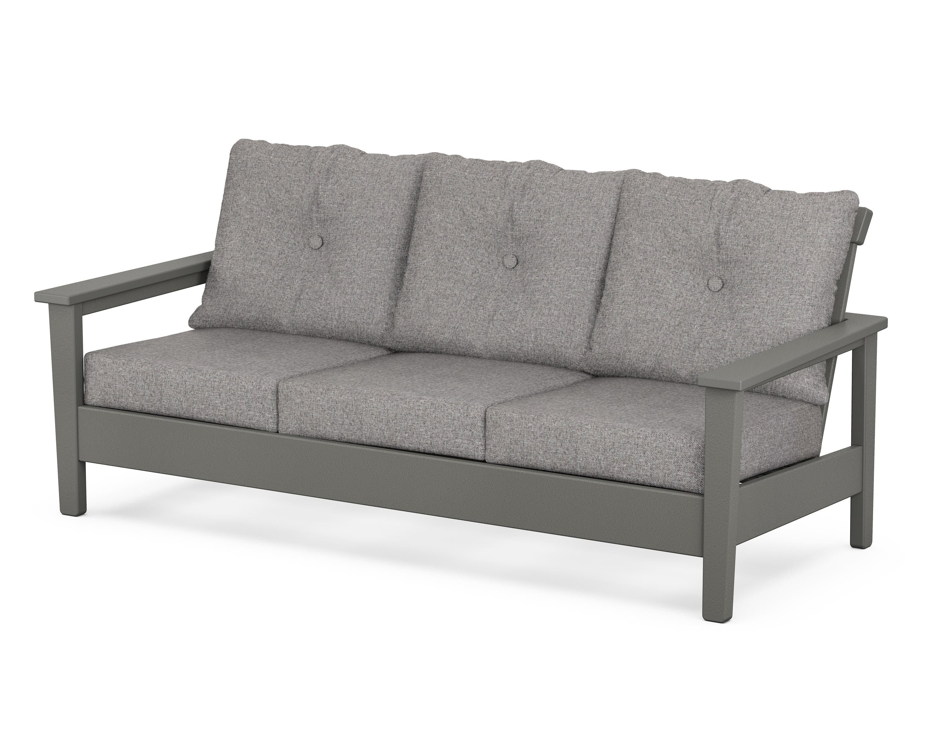 POLYWOOD® Prescott Deep Seating Sofa in Slate Grey / Grey Mist