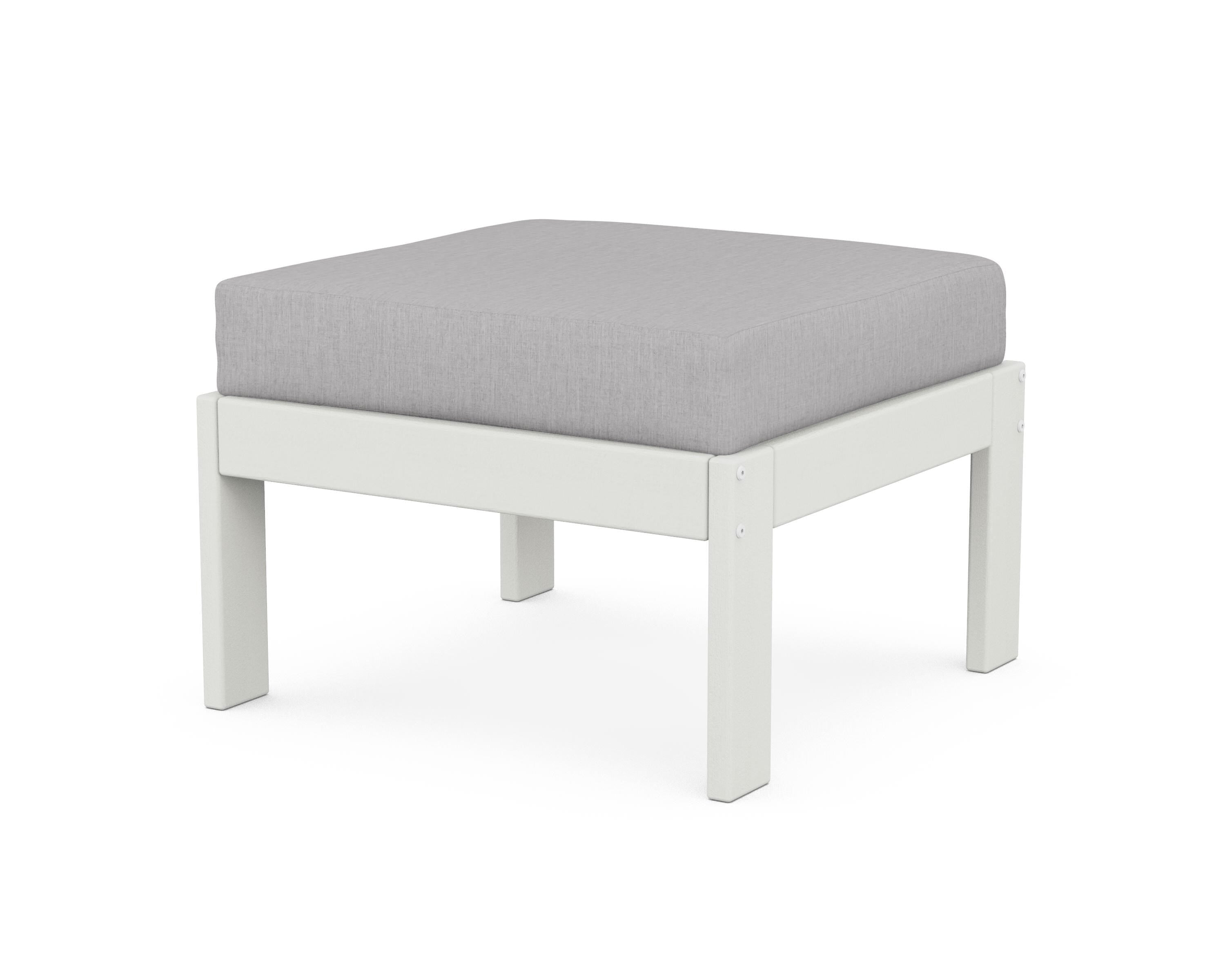 POLYWOOD® Vineyard Modular Ottoman in Vintage White / Granite