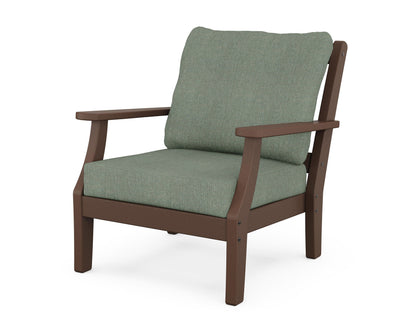 Martha Stewart by POLYWOOD® Chinoiserie Deep Seating Chair in Mahogany / Cast Sage