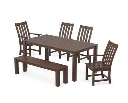 POLYWOOD® Vineyard 6-Piece Parsons Dining Set with Bench in Mahogany